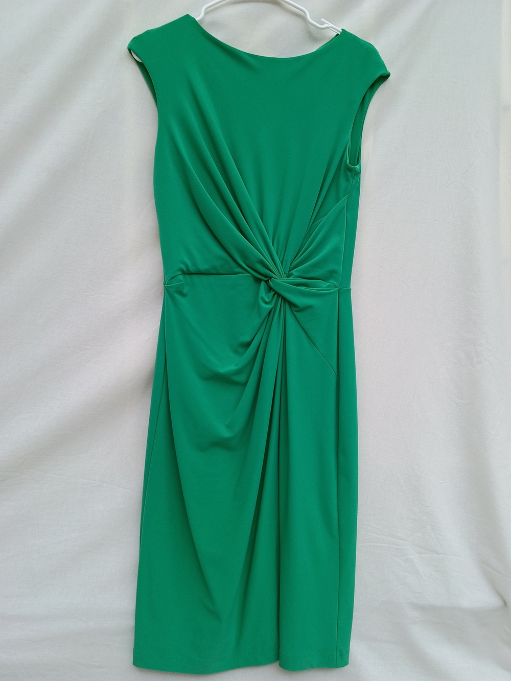 Lauren Ralph Lauren Green Knot-Front Midi Dress